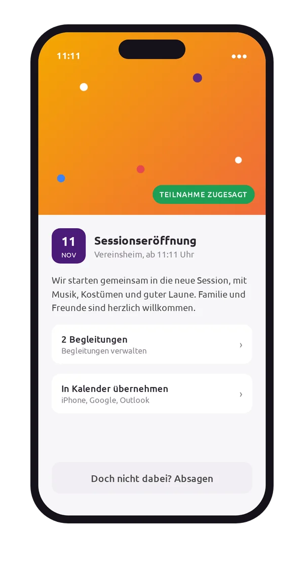 Termin mit Zusage